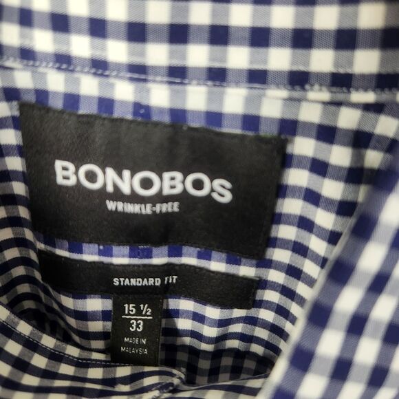 Bonobos Mens Standard Fit Gingham Pattern Long Sleeve Button Down Size 15 1/2 - Picture 4 of 6